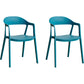 Nordic Style Matte Finish Plastic Armless Dining Chair for Home Peacock Blue 2 Piece Set Clearhalo 'Dining Chairs' 'Dining Tables & Seating' 'dining_chair' 'furn' 'furn_dining_chair' 'Furniture' 'Kitchen & Dining Furniture' 7636628