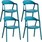 Nordic Style Matte Finish Plastic Armless Dining Chair for Home Peacock Blue 4 Piece Set Clearhalo 'Dining Chairs' 'Dining Tables & Seating' 'dining_chair' 'furn' 'furn_dining_chair' 'Furniture' 'Kitchen & Dining Furniture' 7636629