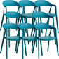 Nordic Style Matte Finish Plastic Armless Dining Chair for Home Peacock Blue 8 Piece Set Clearhalo 'Dining Chairs' 'Dining Tables & Seating' 'dining_chair' 'furn' 'furn_dining_chair' 'Furniture' 'Kitchen & Dining Furniture' 7636631