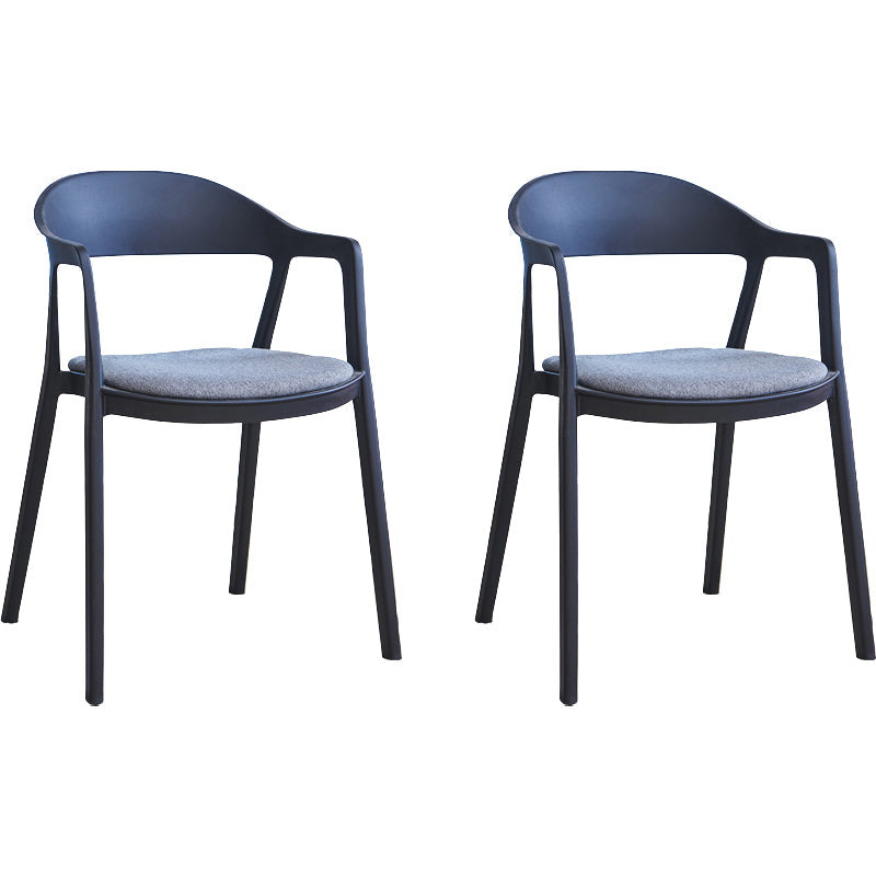 Nordic Style Matte Finish Plastic Armless Dining Chair for Home Black-Gray 2 Piece Set Clearhalo 'Dining Chairs' 'Dining Tables & Seating' 'dining_chair' 'furn' 'furn_dining_chair' 'Furniture' 'Kitchen & Dining Furniture' 7636633