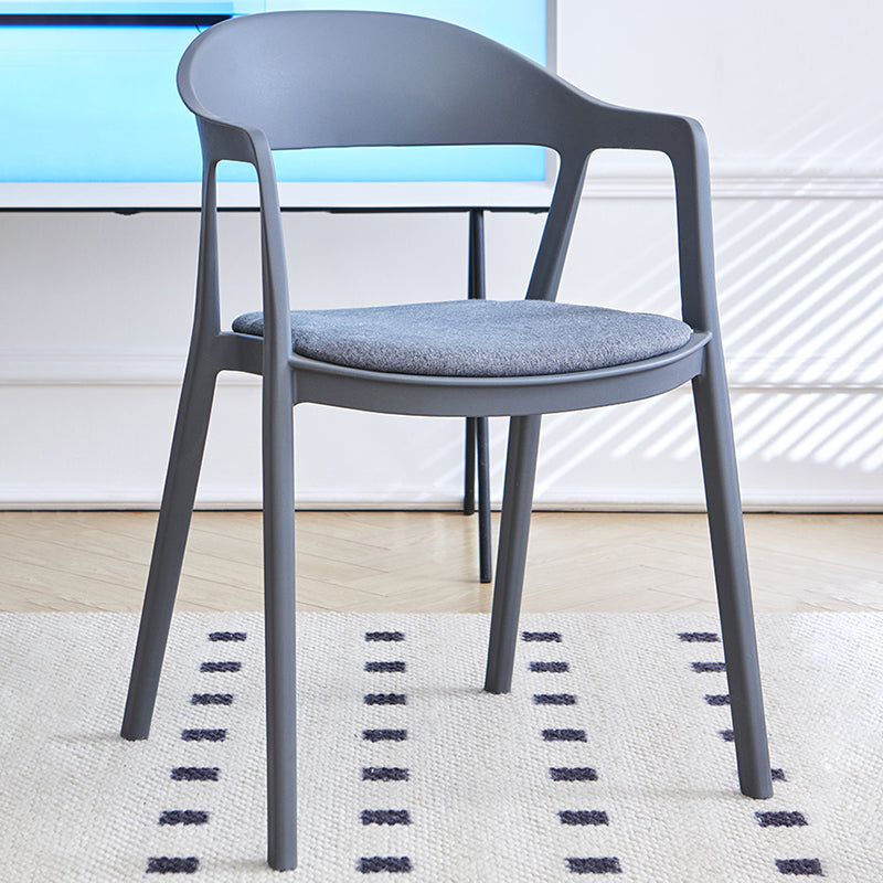 Nordic Style Matte Finish Plastic Armless Dining Chair for Home Gray Black 1 Piece Clearhalo 'Dining Chairs' 'Dining Tables & Seating' 'dining_chair' 'furn' 'furn_dining_chair' 'Furniture' 'Kitchen & Dining Furniture' 7636637