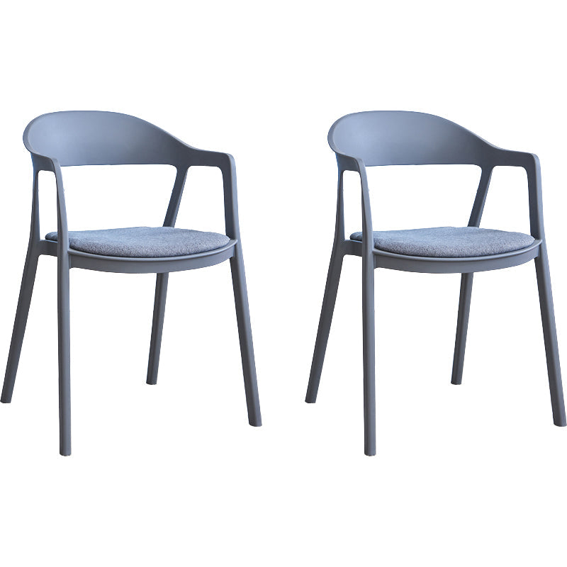 Nordic Style Matte Finish Plastic Armless Dining Chair for Home Gray Black 2 Piece Set Clearhalo 'Dining Chairs' 'Dining Tables & Seating' 'dining_chair' 'furn' 'furn_dining_chair' 'Furniture' 'Kitchen & Dining Furniture' 7636638