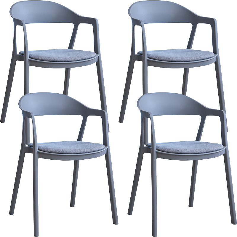 Nordic Style Matte Finish Plastic Armless Dining Chair for Home Gray Black 4 Piece Set Clearhalo 'Dining Chairs' 'Dining Tables & Seating' 'dining_chair' 'furn' 'furn_dining_chair' 'Furniture' 'Kitchen & Dining Furniture' 7636639