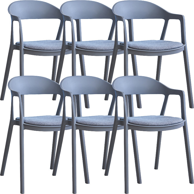 Nordic Style Matte Finish Plastic Armless Dining Chair for Home Gray Black 6 Piece Set Clearhalo 'Dining Chairs' 'Dining Tables & Seating' 'dining_chair' 'furn' 'furn_dining_chair' 'Furniture' 'Kitchen & Dining Furniture' 7636640