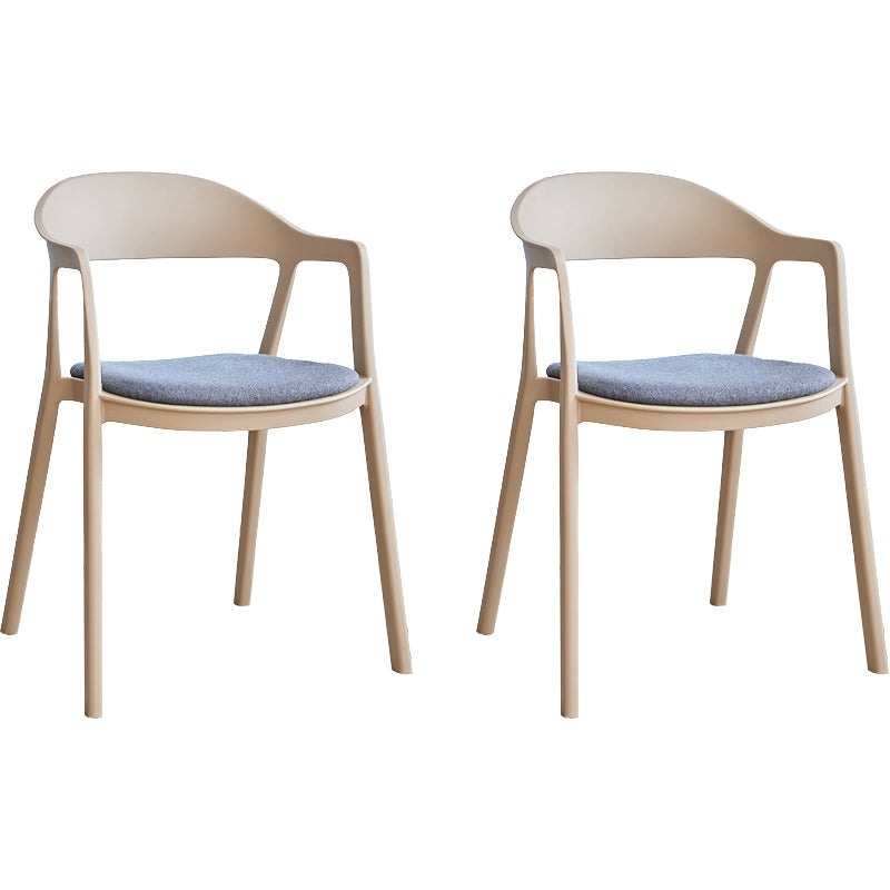 Nordic Style Matte Finish Plastic Armless Dining Chair for Home Light Camel 2 Piece Set Clearhalo 'Dining Chairs' 'Dining Tables & Seating' 'dining_chair' 'furn' 'furn_dining_chair' 'Furniture' 'Kitchen & Dining Furniture' 7636643