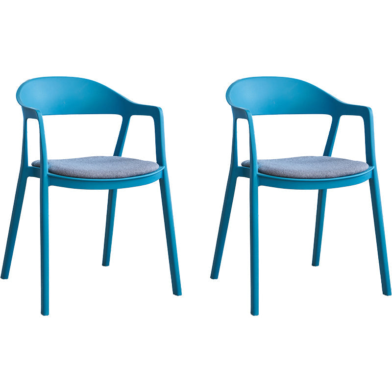 Nordic Style Matte Finish Plastic Armless Dining Chair for Home Dark Blue-Gray 2 Piece Set Clearhalo 'Dining Chairs' 'Dining Tables & Seating' 'dining_chair' 'furn' 'furn_dining_chair' 'Furniture' 'Kitchen & Dining Furniture' 7636648