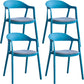 Nordic Style Matte Finish Plastic Armless Dining Chair for Home Dark Blue-Gray 4 Piece Set Clearhalo 'Dining Chairs' 'Dining Tables & Seating' 'dining_chair' 'furn' 'furn_dining_chair' 'Furniture' 'Kitchen & Dining Furniture' 7636649