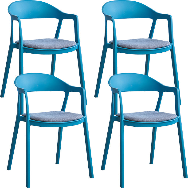Nordic Style Matte Finish Plastic Armless Dining Chair for Home Dark Blue-Gray 4 Piece Set Clearhalo 'Dining Chairs' 'Dining Tables & Seating' 'dining_chair' 'furn' 'furn_dining_chair' 'Furniture' 'Kitchen & Dining Furniture' 7636649
