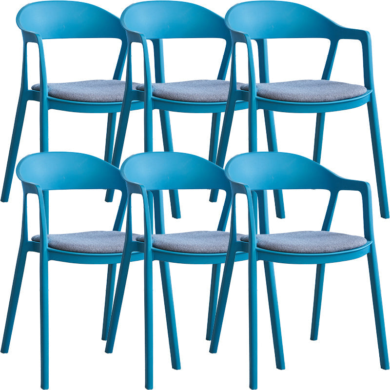 Nordic Style Matte Finish Plastic Armless Dining Chair for Home Dark Blue-Gray 6 Piece Set Clearhalo 'Dining Chairs' 'Dining Tables & Seating' 'dining_chair' 'furn' 'furn_dining_chair' 'Furniture' 'Kitchen & Dining Furniture' 7636650
