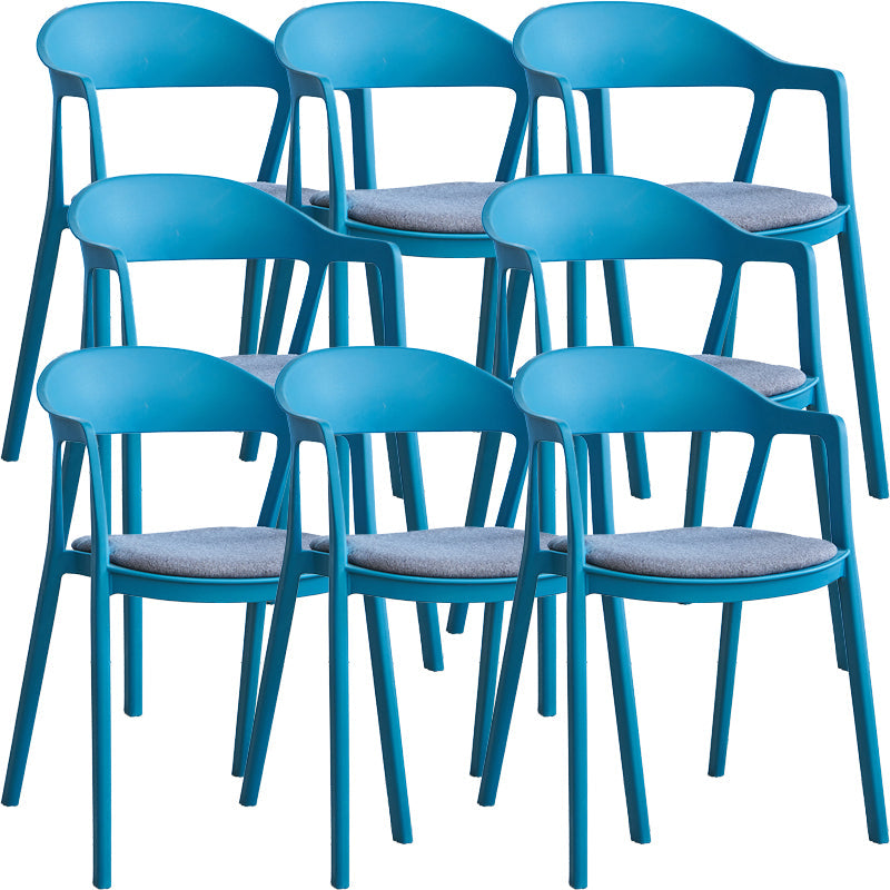 Nordic Style Matte Finish Plastic Armless Dining Chair for Home Dark Blue-Gray 8 Piece Set Clearhalo 'Dining Chairs' 'Dining Tables & Seating' 'dining_chair' 'furn' 'furn_dining_chair' 'Furniture' 'Kitchen & Dining Furniture' 7636651