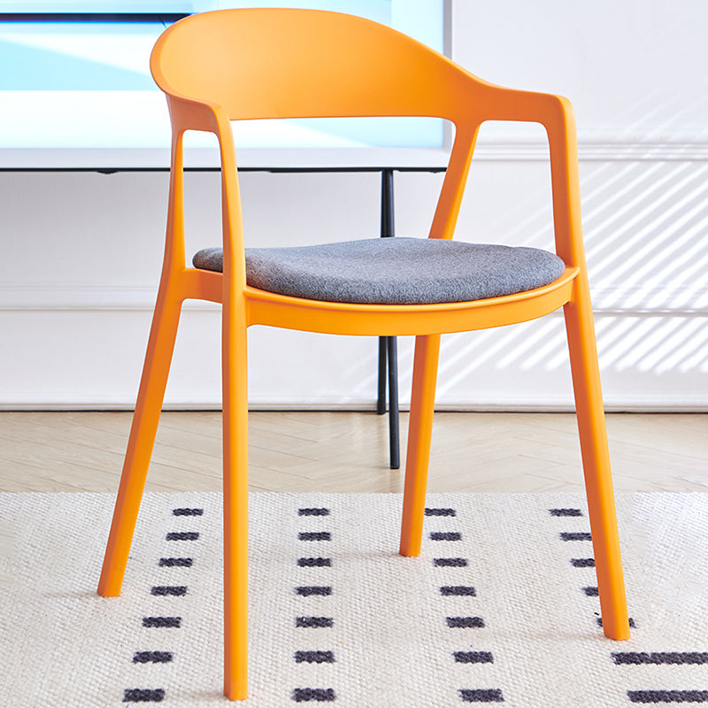 Nordic Style Matte Finish Plastic Armless Dining Chair for Home Blue-Orange 1 Piece Clearhalo 'Dining Chairs' 'Dining Tables & Seating' 'dining_chair' 'furn' 'furn_dining_chair' 'Furniture' 'Kitchen & Dining Furniture' 7636652