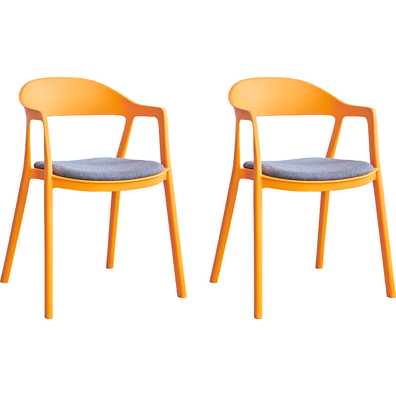 Nordic Style Matte Finish Plastic Armless Dining Chair for Home Blue-Orange 2 Piece Set Clearhalo 'Dining Chairs' 'Dining Tables & Seating' 'dining_chair' 'furn' 'furn_dining_chair' 'Furniture' 'Kitchen & Dining Furniture' 7636653