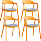 Nordic Style Matte Finish Plastic Armless Dining Chair for Home Blue-Orange 4 Piece Set Clearhalo 'Dining Chairs' 'Dining Tables & Seating' 'dining_chair' 'furn' 'furn_dining_chair' 'Furniture' 'Kitchen & Dining Furniture' 7636654