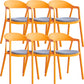 Nordic Style Matte Finish Plastic Armless Dining Chair for Home Blue-Orange 6 Piece Set Clearhalo 'Dining Chairs' 'Dining Tables & Seating' 'dining_chair' 'furn' 'furn_dining_chair' 'Furniture' 'Kitchen & Dining Furniture' 7636655