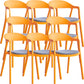 Nordic Style Matte Finish Plastic Armless Dining Chair for Home Blue-Orange 8 Piece Set Clearhalo 'Dining Chairs' 'Dining Tables & Seating' 'dining_chair' 'furn' 'furn_dining_chair' 'Furniture' 'Kitchen & Dining Furniture' 7636656