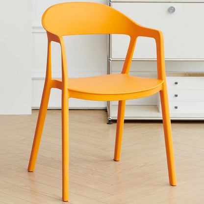 Nordic Style Matte Finish Plastic Armless Dining Chair for Home Orange 1 Piece Clearhalo 'Dining Chairs' 'Dining Tables & Seating' 'dining_chair' 'furn' 'furn_dining_chair' 'Furniture' 'Kitchen & Dining Furniture' 7636657
