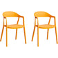 Nordic Style Matte Finish Plastic Armless Dining Chair for Home Orange 2 Piece Set Clearhalo 'Dining Chairs' 'Dining Tables & Seating' 'dining_chair' 'furn' 'furn_dining_chair' 'Furniture' 'Kitchen & Dining Furniture' 7636658
