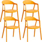 Nordic Style Matte Finish Plastic Armless Dining Chair for Home Orange 4 Piece Set Clearhalo 'Dining Chairs' 'Dining Tables & Seating' 'dining_chair' 'furn' 'furn_dining_chair' 'Furniture' 'Kitchen & Dining Furniture' 7636659