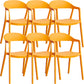 Nordic Style Matte Finish Plastic Armless Dining Chair for Home Orange 6 Piece Set Clearhalo 'Dining Chairs' 'Dining Tables & Seating' 'dining_chair' 'furn' 'furn_dining_chair' 'Furniture' 'Kitchen & Dining Furniture' 7636660