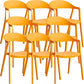 Nordic Style Matte Finish Plastic Armless Dining Chair for Home Orange 8 Piece Set Clearhalo 'Dining Chairs' 'Dining Tables & Seating' 'dining_chair' 'furn' 'furn_dining_chair' 'Furniture' 'Kitchen & Dining Furniture' 7636661