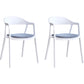 Nordic Style Matte Finish Plastic Armless Dining Chair for Home White-Gray 2 Piece Set Clearhalo 'Dining Chairs' 'Dining Tables & Seating' 'dining_chair' 'furn' 'furn_dining_chair' 'Furniture' 'Kitchen & Dining Furniture' 7636663