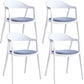 Nordic Style Matte Finish Plastic Armless Dining Chair for Home White-Gray 4 Piece Set Clearhalo 'Dining Chairs' 'Dining Tables & Seating' 'dining_chair' 'furn' 'furn_dining_chair' 'Furniture' 'Kitchen & Dining Furniture' 7636664