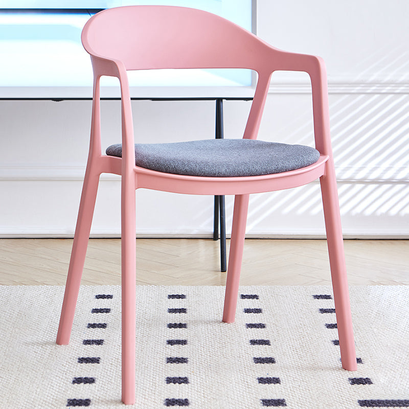Nordic Style Matte Finish Plastic Armless Dining Chair for Home Grey-Pink 1 Piece Clearhalo 'Dining Chairs' 'Dining Tables & Seating' 'dining_chair' 'furn' 'furn_dining_chair' 'Furniture' 'Kitchen & Dining Furniture' 7636667