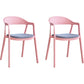 Nordic Style Matte Finish Plastic Armless Dining Chair for Home Grey-Pink 2 Piece Set Clearhalo 'Dining Chairs' 'Dining Tables & Seating' 'dining_chair' 'furn' 'furn_dining_chair' 'Furniture' 'Kitchen & Dining Furniture' 7636668