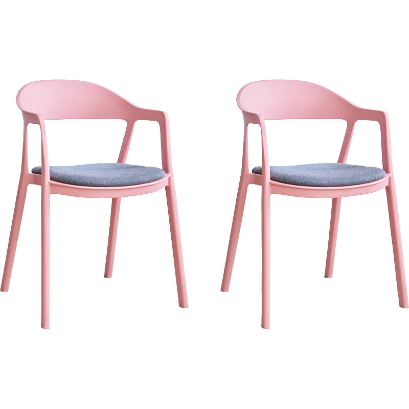 Nordic Style Matte Finish Plastic Armless Dining Chair for Home Grey-Pink 2 Piece Set Clearhalo 'Dining Chairs' 'Dining Tables & Seating' 'dining_chair' 'furn' 'furn_dining_chair' 'Furniture' 'Kitchen & Dining Furniture' 7636668