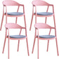 Nordic Style Matte Finish Plastic Armless Dining Chair for Home Grey-Pink 4 Piece Set Clearhalo 'Dining Chairs' 'Dining Tables & Seating' 'dining_chair' 'furn' 'furn_dining_chair' 'Furniture' 'Kitchen & Dining Furniture' 7636669