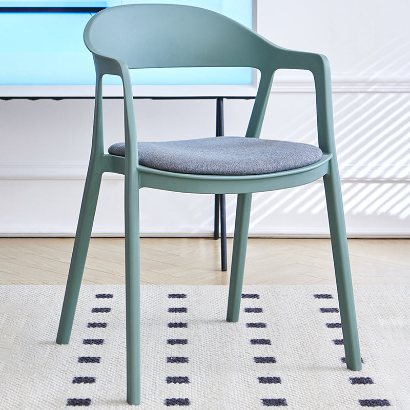 Nordic Style Matte Finish Plastic Armless Dining Chair for Home Matcha Green White 1 Piece Clearhalo 'Dining Chairs' 'Dining Tables & Seating' 'dining_chair' 'furn' 'furn_dining_chair' 'Furniture' 'Kitchen & Dining Furniture' 7636672