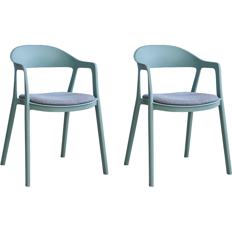 Nordic Style Matte Finish Plastic Armless Dining Chair for Home Matcha Green White 2 Piece Set Clearhalo 'Dining Chairs' 'Dining Tables & Seating' 'dining_chair' 'furn' 'furn_dining_chair' 'Furniture' 'Kitchen & Dining Furniture' 7636673