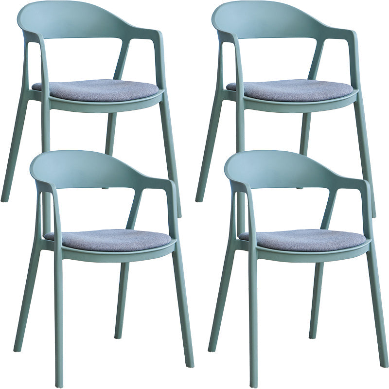 Nordic Style Matte Finish Plastic Armless Dining Chair for Home Matcha Green White 4 Piece Set Clearhalo 'Dining Chairs' 'Dining Tables & Seating' 'dining_chair' 'furn' 'furn_dining_chair' 'Furniture' 'Kitchen & Dining Furniture' 7636674