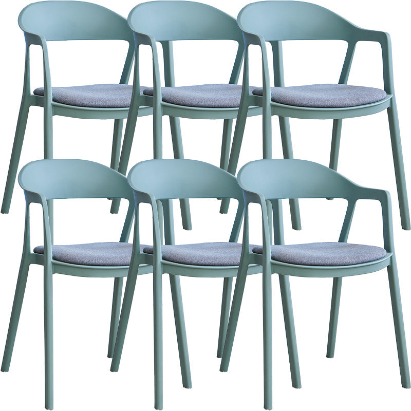 Nordic Style Matte Finish Plastic Armless Dining Chair for Home Matcha Green White 6 Piece Set Clearhalo 'Dining Chairs' 'Dining Tables & Seating' 'dining_chair' 'furn' 'furn_dining_chair' 'Furniture' 'Kitchen & Dining Furniture' 7636675
