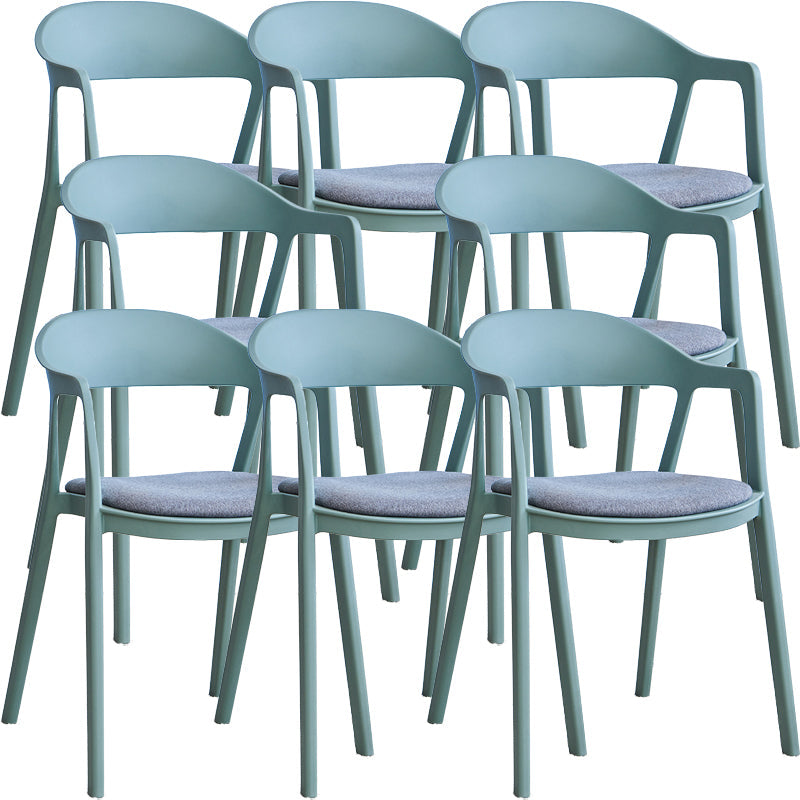 Nordic Style Matte Finish Plastic Armless Dining Chair for Home Matcha Green White 8 Piece Set Clearhalo 'Dining Chairs' 'Dining Tables & Seating' 'dining_chair' 'furn' 'furn_dining_chair' 'Furniture' 'Kitchen & Dining Furniture' 7636676