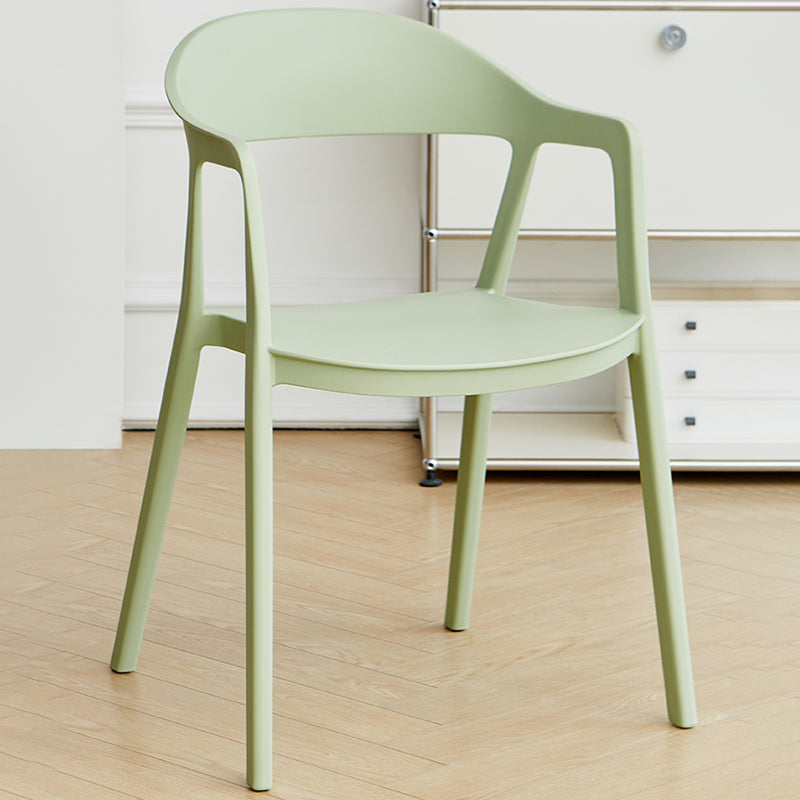Nordic Style Matte Finish Plastic Armless Dining Chair for Home Matcha Green 1 Piece Clearhalo 'Dining Chairs' 'Dining Tables & Seating' 'dining_chair' 'furn' 'furn_dining_chair' 'Furniture' 'Kitchen & Dining Furniture' 7636677