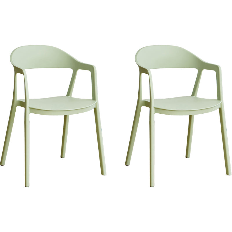 Nordic Style Matte Finish Plastic Armless Dining Chair for Home Matcha Green 2 Piece Set Clearhalo 'Dining Chairs' 'Dining Tables & Seating' 'dining_chair' 'furn' 'furn_dining_chair' 'Furniture' 'Kitchen & Dining Furniture' 7636678