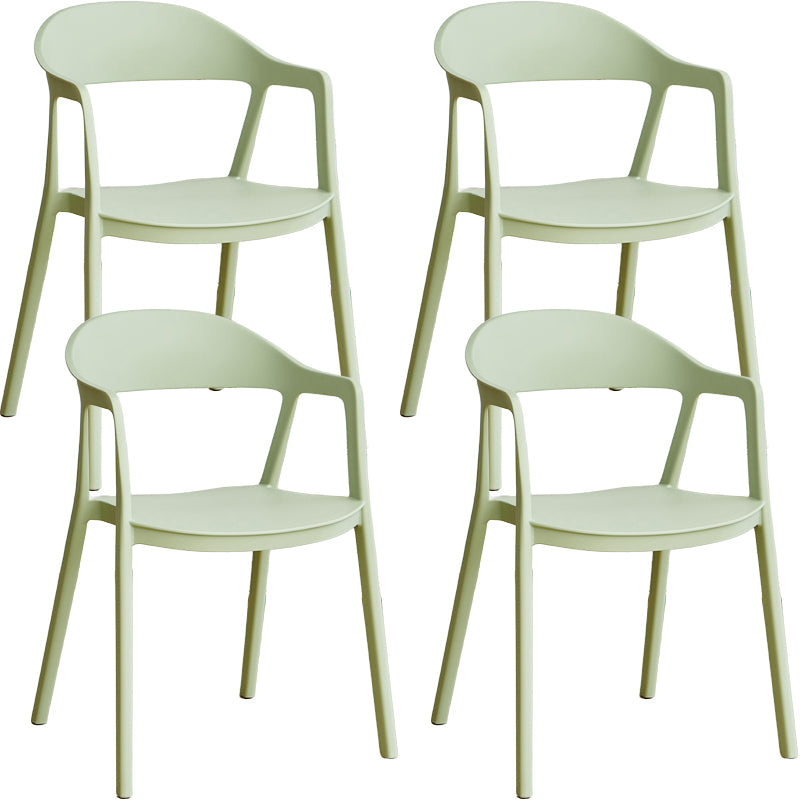 Nordic Style Matte Finish Plastic Armless Dining Chair for Home Matcha Green 4 Piece Set Clearhalo 'Dining Chairs' 'Dining Tables & Seating' 'dining_chair' 'furn' 'furn_dining_chair' 'Furniture' 'Kitchen & Dining Furniture' 7636679