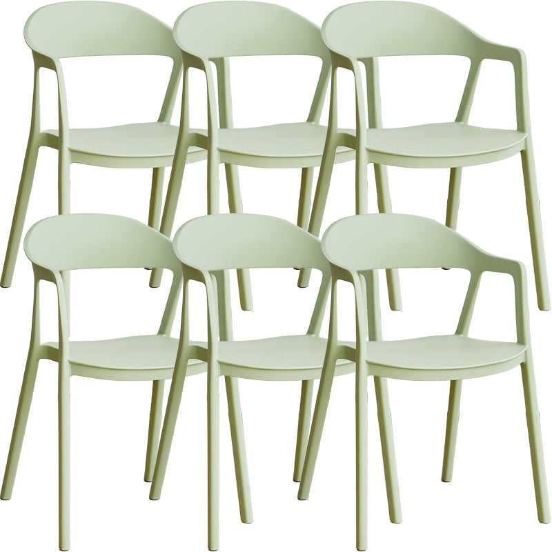 Nordic Style Matte Finish Plastic Armless Dining Chair for Home Matcha Green 6 Piece Set Clearhalo 'Dining Chairs' 'Dining Tables & Seating' 'dining_chair' 'furn' 'furn_dining_chair' 'Furniture' 'Kitchen & Dining Furniture' 7636680