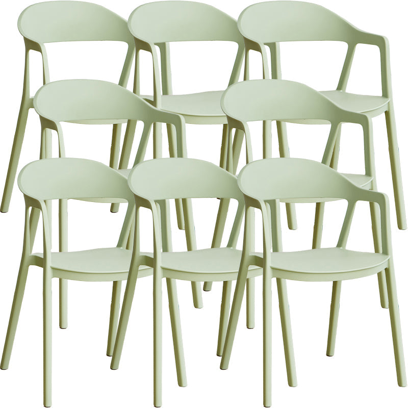 Nordic Style Matte Finish Plastic Armless Dining Chair for Home Matcha Green 8 Piece Set Clearhalo 'Dining Chairs' 'Dining Tables & Seating' 'dining_chair' 'furn' 'furn_dining_chair' 'Furniture' 'Kitchen & Dining Furniture' 7636681