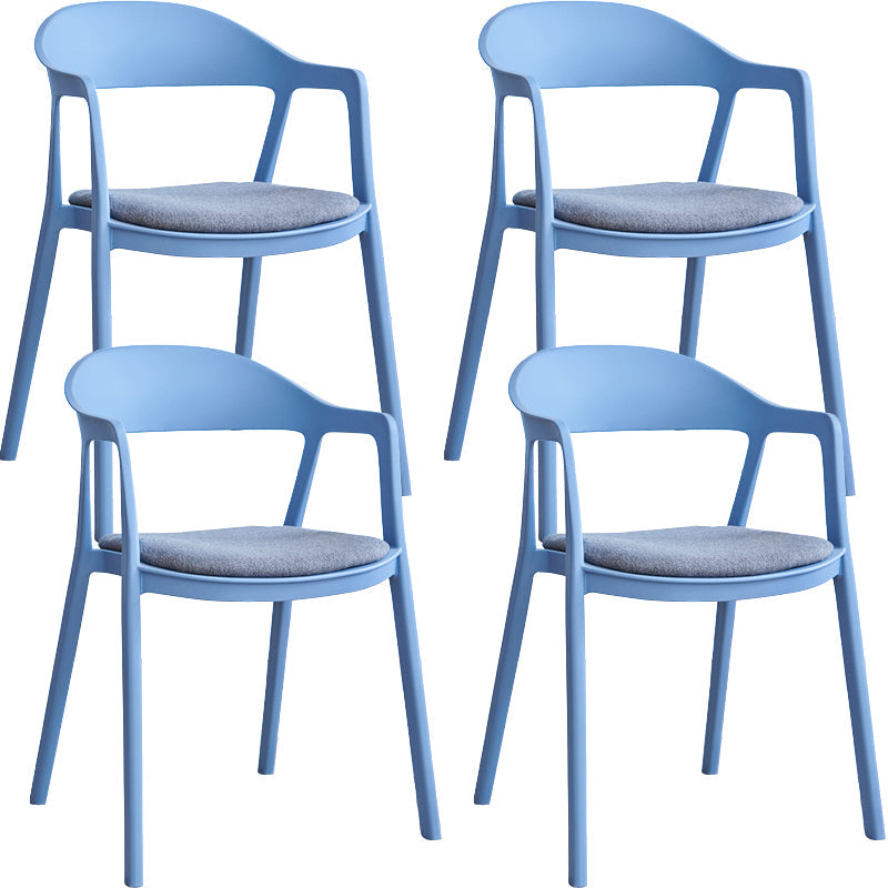 Nordic Style Matte Finish Plastic Armless Dining Chair for Home Blue Gray 4 Piece Set Clearhalo 'Dining Chairs' 'Dining Tables & Seating' 'dining_chair' 'furn' 'furn_dining_chair' 'Furniture' 'Kitchen & Dining Furniture' 7636684