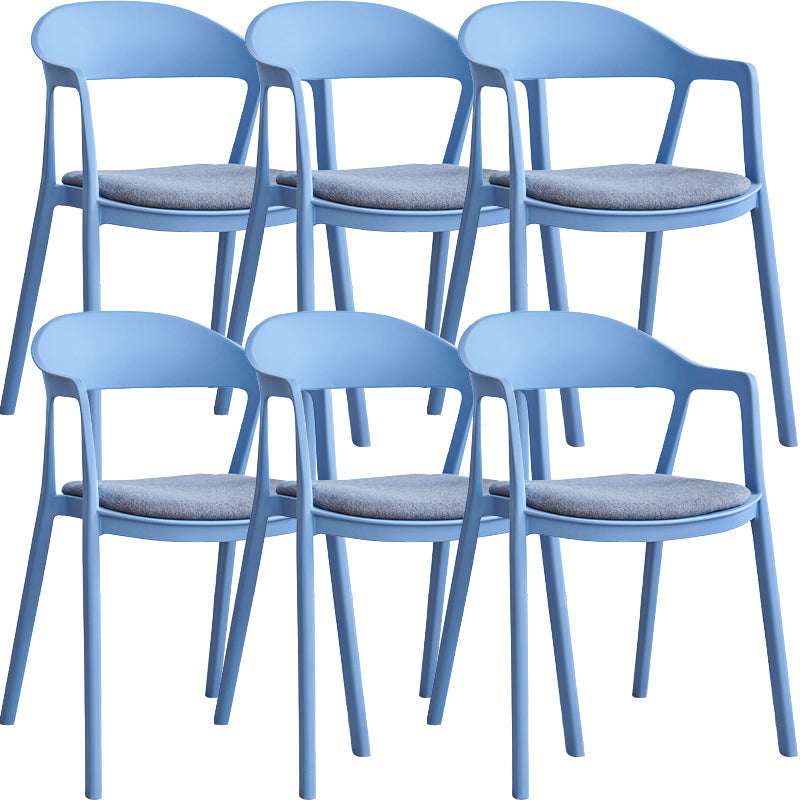 Nordic Style Matte Finish Plastic Armless Dining Chair for Home Blue Gray 6 Piece Set Clearhalo 'Dining Chairs' 'Dining Tables & Seating' 'dining_chair' 'furn' 'furn_dining_chair' 'Furniture' 'Kitchen & Dining Furniture' 7636685