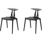 Contemporary Style Plastic Armless Dining Chair for Home Use Black 2 Piece Set Clearhalo 'Dining Chairs' 'Dining Tables & Seating' 'dining_chair' 'furn' 'furn_dining_chair' 'Furniture' 'Kitchen & Dining Furniture' 7636691