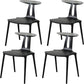 Contemporary Style Plastic Armless Dining Chair for Home Use Black 4 Piece Set Clearhalo 'Dining Chairs' 'Dining Tables & Seating' 'dining_chair' 'furn' 'furn_dining_chair' 'Furniture' 'Kitchen & Dining Furniture' 7636693