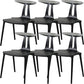 Contemporary Style Plastic Armless Dining Chair for Home Use Black 6 Piece Set Clearhalo 'Dining Chairs' 'Dining Tables & Seating' 'dining_chair' 'furn' 'furn_dining_chair' 'Furniture' 'Kitchen & Dining Furniture' 7636695