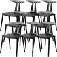 Contemporary Style Plastic Armless Dining Chair for Home Use Black 8 Piece Set Clearhalo 'Dining Chairs' 'Dining Tables & Seating' 'dining_chair' 'furn' 'furn_dining_chair' 'Furniture' 'Kitchen & Dining Furniture' 7636697