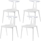 Contemporary Style Plastic Armless Dining Chair for Home Use White 4 Piece Set Clearhalo 'Dining Chairs' 'Dining Tables & Seating' 'dining_chair' 'furn' 'furn_dining_chair' 'Furniture' 'Kitchen & Dining Furniture' 7636701