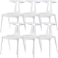 Contemporary Style Plastic Armless Dining Chair for Home Use White 6 Piece Set Clearhalo 'Dining Chairs' 'Dining Tables & Seating' 'dining_chair' 'furn' 'furn_dining_chair' 'Furniture' 'Kitchen & Dining Furniture' 7636702