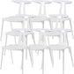 Contemporary Style Plastic Armless Dining Chair for Home Use White 8 Piece Set Clearhalo 'Dining Chairs' 'Dining Tables & Seating' 'dining_chair' 'furn' 'furn_dining_chair' 'Furniture' 'Kitchen & Dining Furniture' 7636703