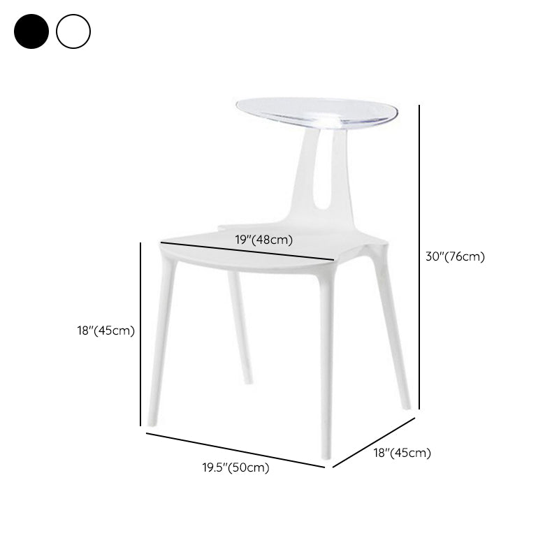 Contemporary Style Plastic Armless Dining Chair for Home Use Clearhalo 'Dining Chairs' 'Dining Tables & Seating' 'dining_chair' 'furn' 'furn_dining_chair' 'Furniture' 'Kitchen & Dining Furniture' 7636704
